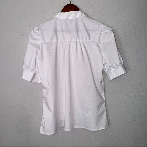 Women's A Love Story White Half Sleeve Button Down Collared Shirt - Picture 4 of 6